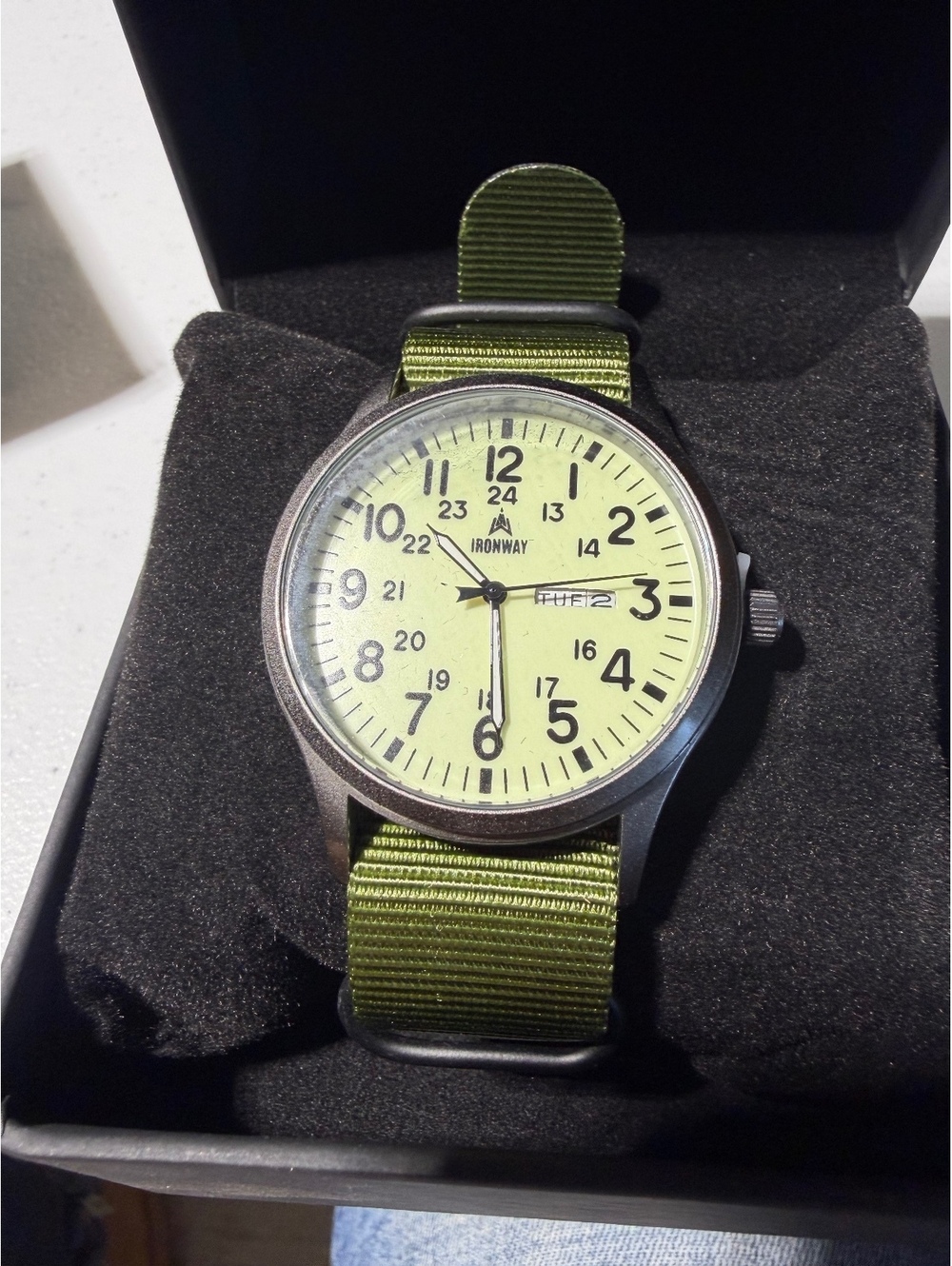 Ironway Field Watch With Green Nylon Strap